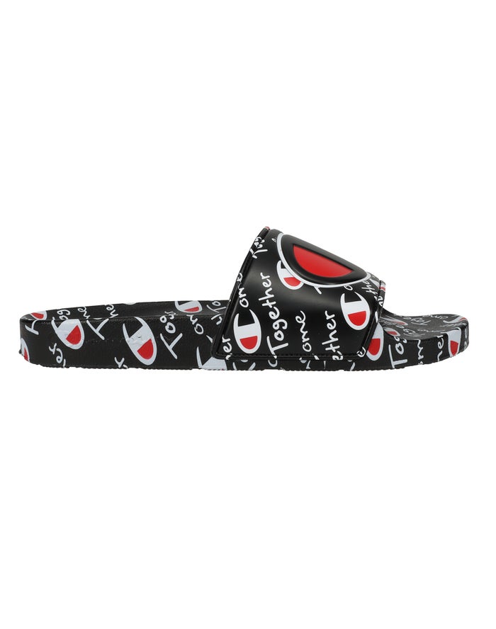 Champion Mens Slides NZ - Ipo Black ( 9562-YFVZM )